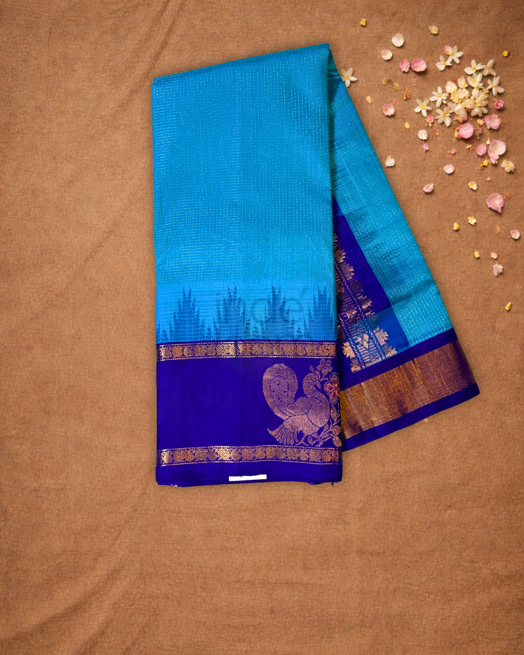 Handloom Handloom Silk Cotton Saree  |  Cyan Teal