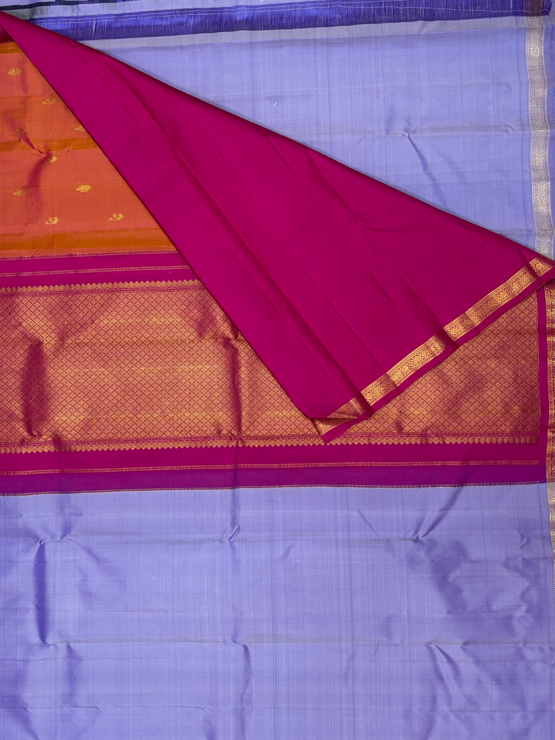 Handwoven Pure Gadwal Silk Saree  |  Deep Blue