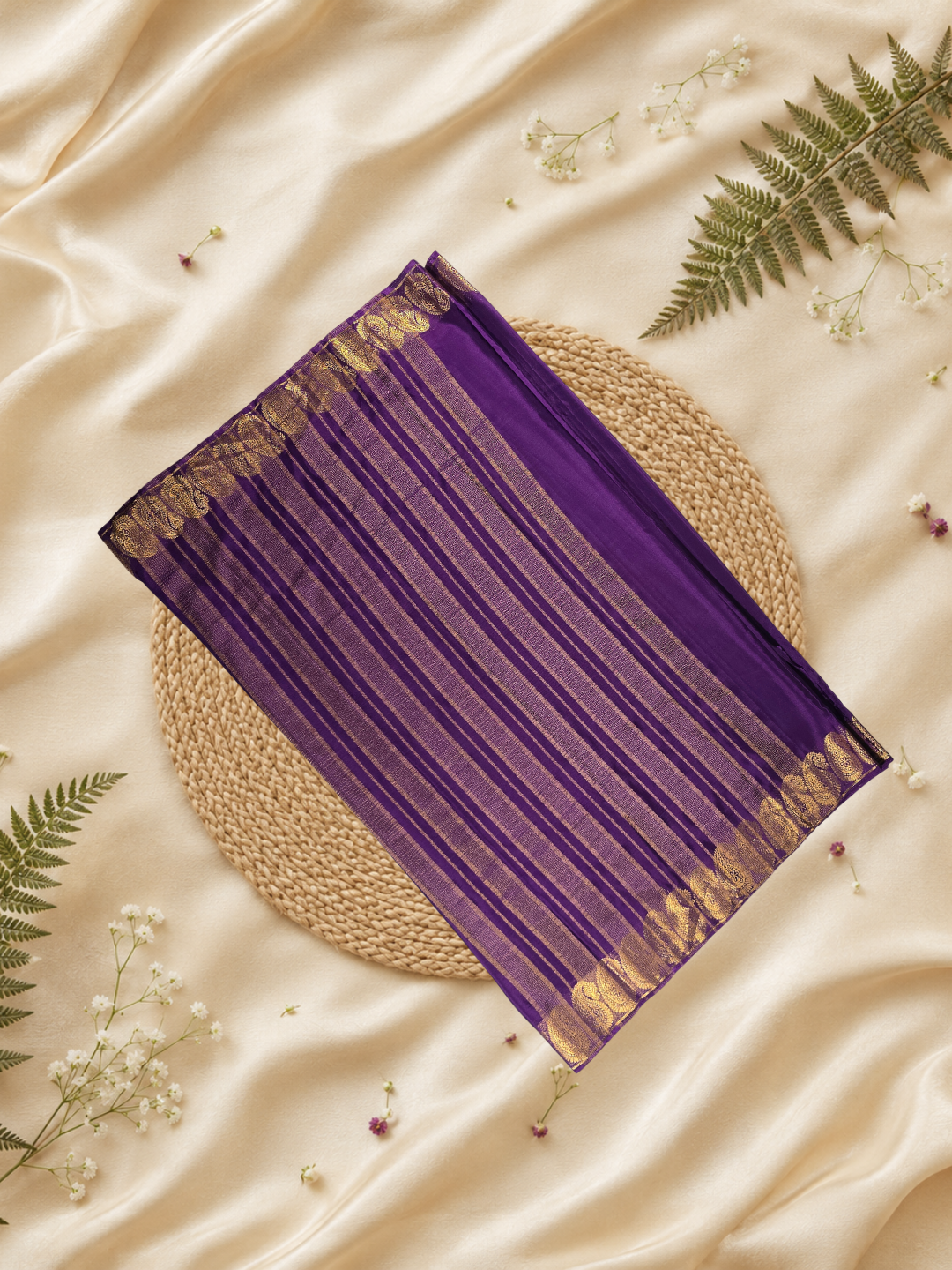 Mysore Silk Saree With Grape Purple