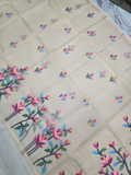 Handwoven Pure Handwoven Pure Muslin Saree |Pearl White