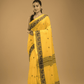 Bright Yellow Jamdani Saree - 035 - indeloom