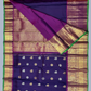 Pure Handwoven Kanchi Silk Saree In Royal  Purple -213