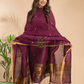Maroon Cotton Linen 2-Piece Set Kurti & Dupatta (UNSTITCHED) - 001