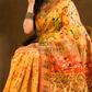 Floral woven design Silk blend Saree | Mustard Yellow