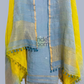 Pigeon Blue Handloom Linen X Linen 2-Piece Set Kurti & Dupatta (UNSTITCHED) - 862