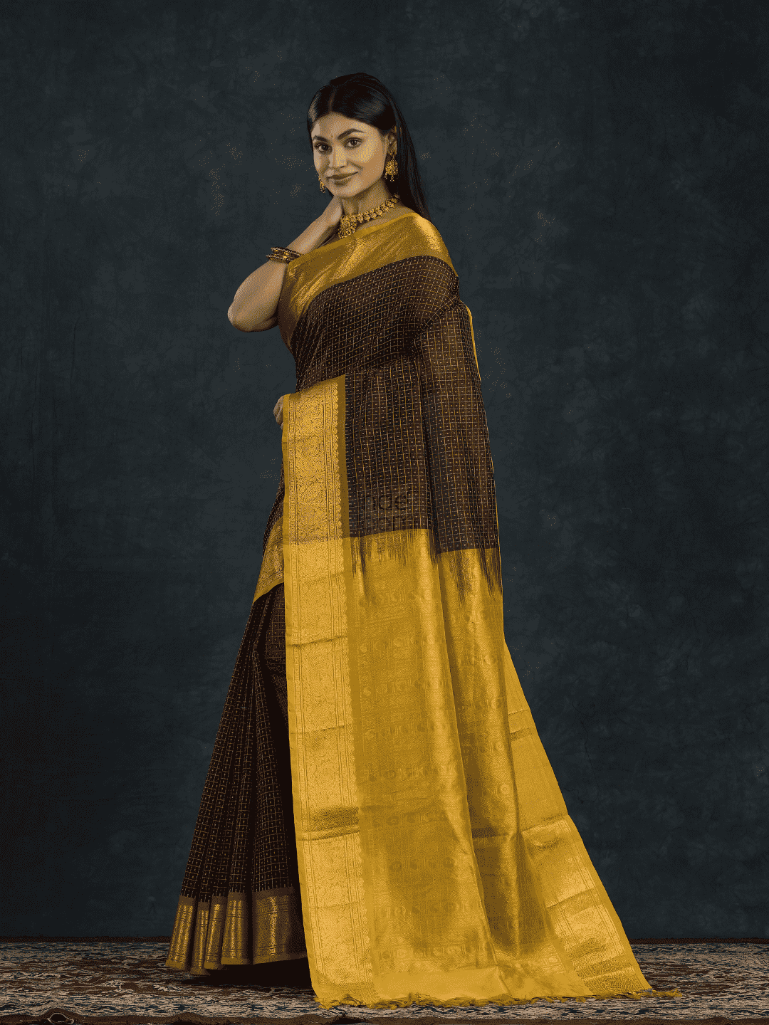 Pure Handloom Korvai Saree | Lakshadeepam | Olive Green