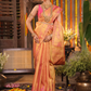 Kanaka Varnika - Golden yellow drape with rudraksha motifs