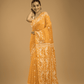 Amber Orange Cotton Silk Jamdani Saree - 001 - indeloom
