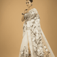 Kota Doria Handpainted Saree With Pearl White - 007 - indeloom