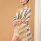Tissue Muslin Jamdani Saree With Grey & White Golden Border -009