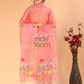 Pure Handloom Muslin Jamdani Dupatta With Peach Pink - 017