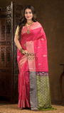 Hot Pink Cotton Silk Saree - 006