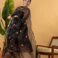 Classic Kota Doria Cotton Unstitched 2-Piece Kurti | Black
