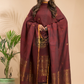 Umber Brown Organic Linen 2-Piece Set Kurti & Dupatta (UNSTITCHED) - 012