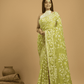Light Green Cotton Silk Jamdani Saree - 032 - indeloom