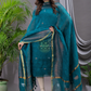 Teal Blue Linen X Linen 2-Piece Set Kurti & Dupatta (UNSTITCHED) - 111