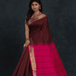 Pure Handloom Korvai Saree | Classic Korvai | Red and Brown