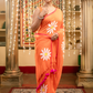 Carrot Orange Handloom cotton-049