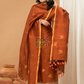 Tenne Orange color Jamdani 2-Piece Set Kurti & Dupatta (UNSTITCHED) - 148