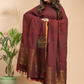 Umber Brown Organic Linen 2-Piece Set Kurti & Dupatta (UNSTITCHED) - 012