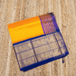 Pure handloom Korvai Saree in Golden Yellow and Golden Purple Border - 050