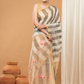 Tissue Muslin Jamdani Saree With Grey & White Golden Border -009