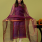 Handwoven Jamdani Muslin Unstitched 2-piece Kurti | Deep Plum