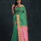 Pure Handloom Korvai Saree | Mint Green