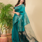 Matka Silk Jamdani Saree With Teal Green - 024