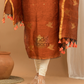 Tenne Orange color Jamdani 2-Piece Set Kurti & Dupatta (UNSTITCHED) - 148