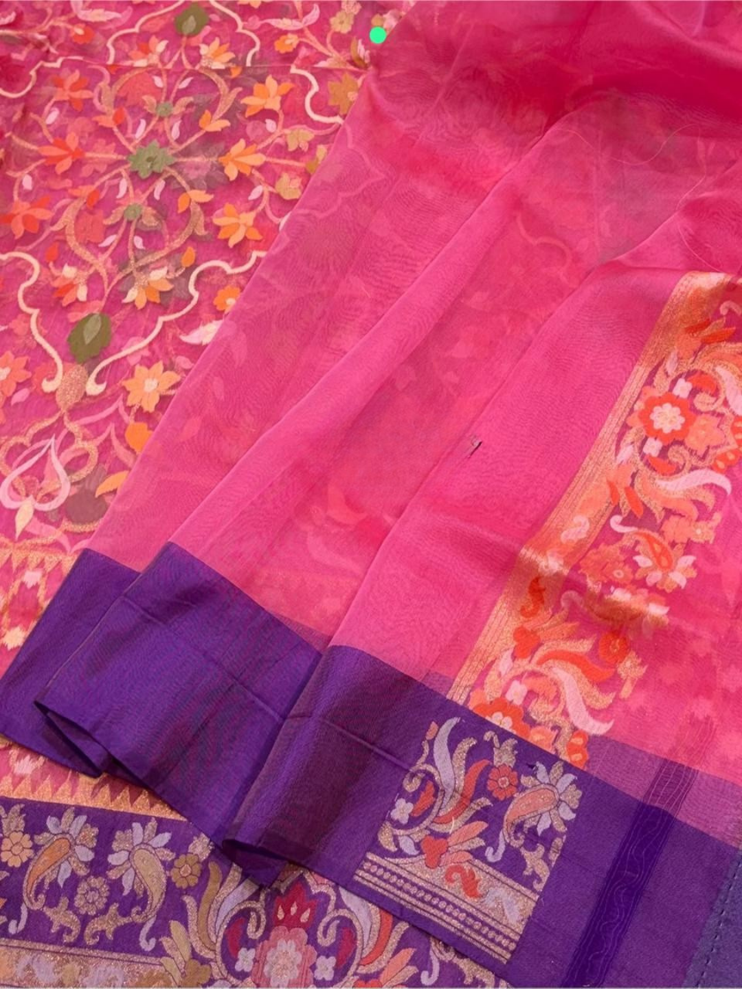 Pure Banarasi Exclusive Ektara Kora JAMDANI Tilfi saree  | Pink