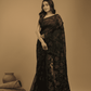 Muslin Jamdani Saree With Jet Black - 012