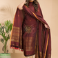 Umber Brown Organic Linen 2-Piece Set Kurti & Dupatta (UNSTITCHED) - 012