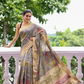 Florals On Tissue Silk Pen Kalamkari Saree - 010