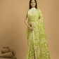 Light Green Cotton Silk Jamdani Saree - 032 - indeloom