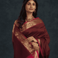 Pure Handloom Korvai Saree | Classic Korvai | Red and Brown