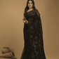 Muslin Jamdani Saree With Jet Black - 012