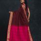 Pure Handloom Korvai Saree | Classic Korvai | Red and Brown