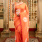 Carrot Orange Handloom cotton-049