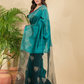 Matka Silk Jamdani Saree With Teal Green - 024