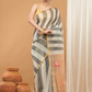 Tissue Muslin Jamdani Saree With Grey & White Golden Border -009
