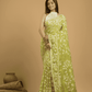 Light Green Cotton Silk Jamdani Saree - 032 - indeloom