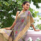 Florals On Tissue Silk Pen Kalamkari Saree - 010