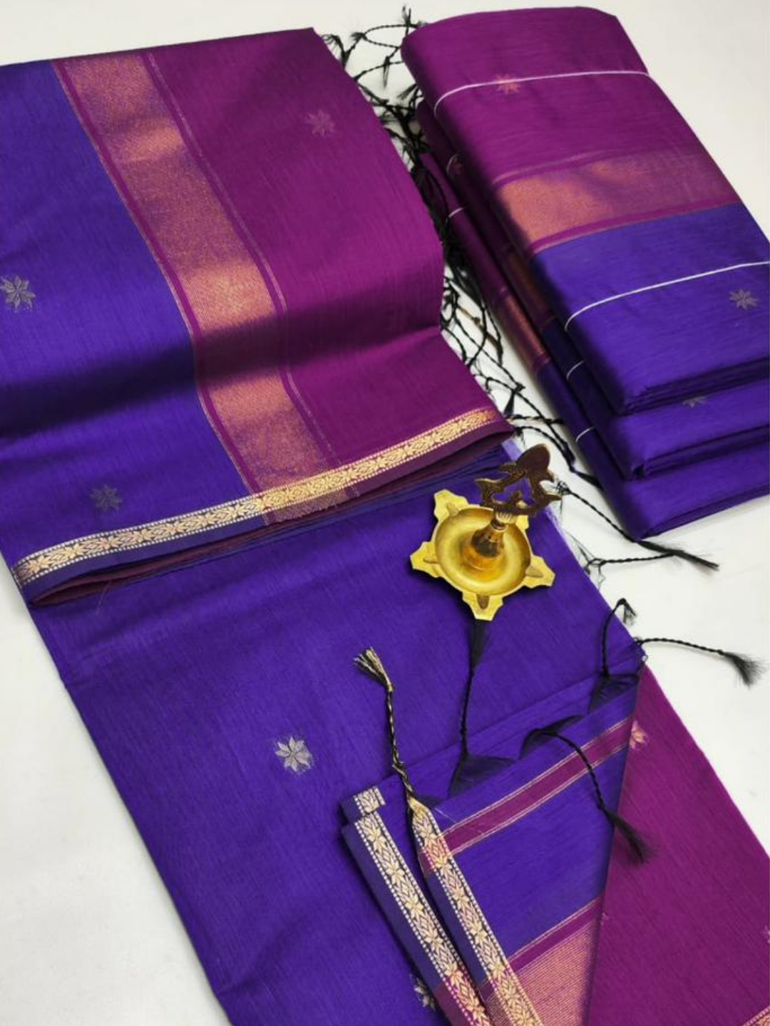Maheshwari Silk Cotton Saree – Festive Elegance | Purple