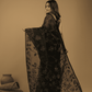 Muslin Jamdani Saree With Jet Black - 012