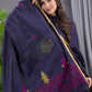 Dark Blue Cotton Jamdani 2-Piece Set Kurti & Dupatta (UNSTITCHED) - 112
