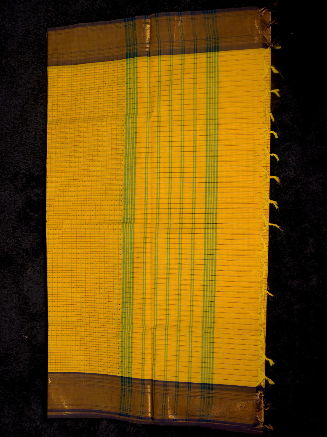 Kanchi Cotton|Bright Yellow & Purple