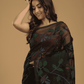 Muslin Jamdani Saree With Jet Black - 012