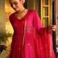 Deep Pink Sequin Paithani Jamdani 2-Piece Set Kurti & Dupatta (UNSTITCHED) - 314