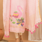 Linen Jamdani Unstitched 2-Piece Kurti  |  Rani Pink